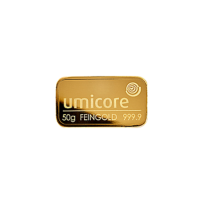 Lingotin d'OR 50 grammes Or Metalor et de L'Argent en Ligne
