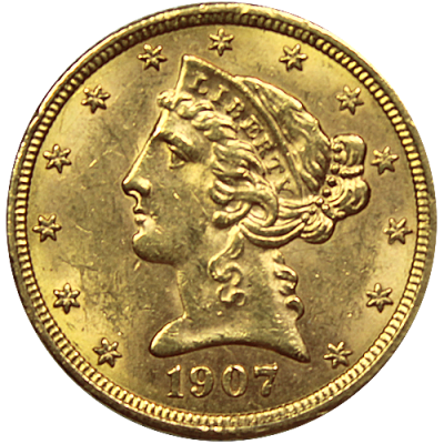 5 Dollars US - Achat & Vente Pièce d'Or - Valeur et Cotation