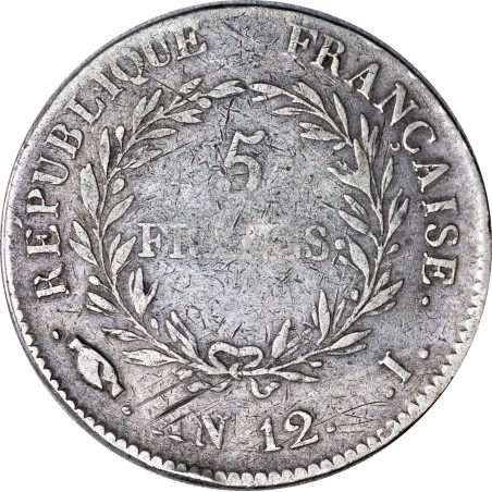 France - Bonaparte Premier Consul 5 francs An XII Limoges - verso