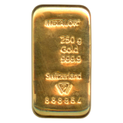 Achat vente Lingot 250 g Or Metalor Acheter Vendre de L'Argent en Ligne